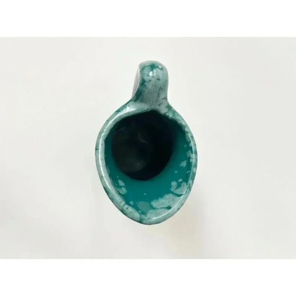 Vintage handmade Turquoise Drip Glaze MCM Pitcher - Picture 4 of 7
